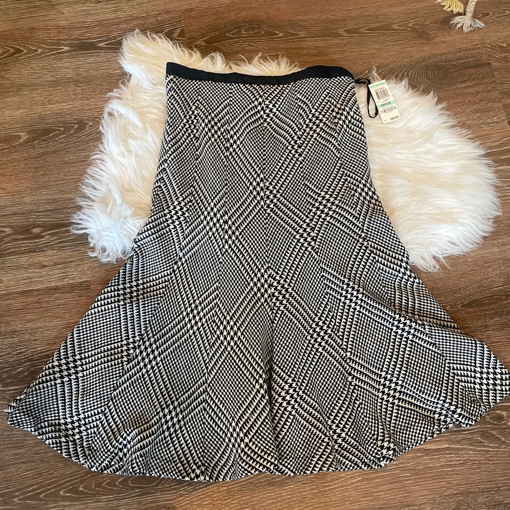 New Charter Club Houndstooth Tulip Skirt ~ 8p